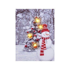 Christmas Tree Lighted Winter Unframed Canvas Wall Art  24" X 32"
